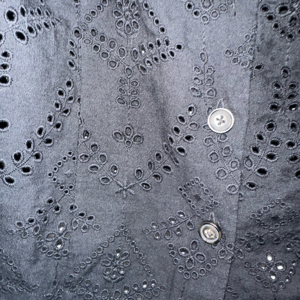 Black Eyelet Blouse. Button Down Front By Sanctua… - image 2